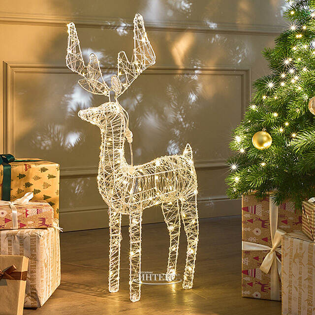 Светящийся Олень Альберт 80 см, 80 теплых белых микро LED ламп, IP44 Koopman