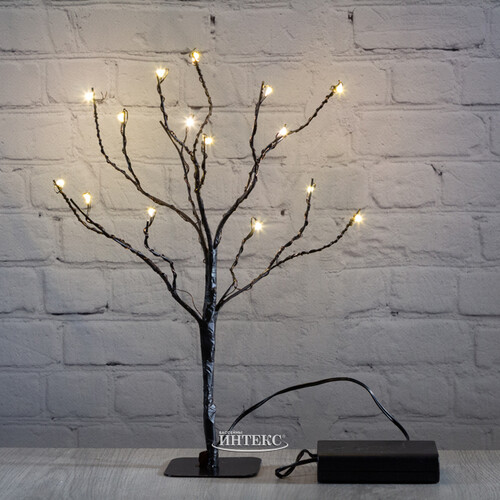 Светящееся дерево Сказочная Липа 30 см, 15 теплых белых мини LED ламп, на батарейках Koopman