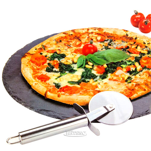 Набор для пиццы Неаполь с блюдом из сланца и ножом 30 см Koopman