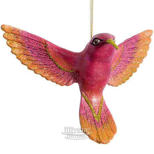 Елочная игрушка Райская Колибри 17 см розовая, подвеска Goodwill