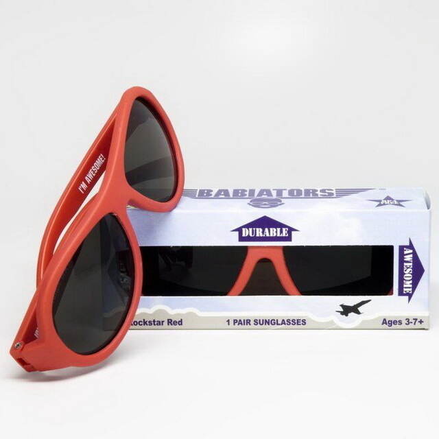 Детские солнцезащитные очки Babiators Original Aviator. Рок-звезда, 3-5 лет, красный Babiators (Бэбиаторс)