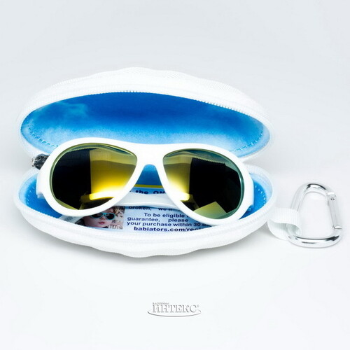 Детские солнцезащитные очки Babiators Polarized. Шалун, 3-5 лет, белый, чехол Babiators