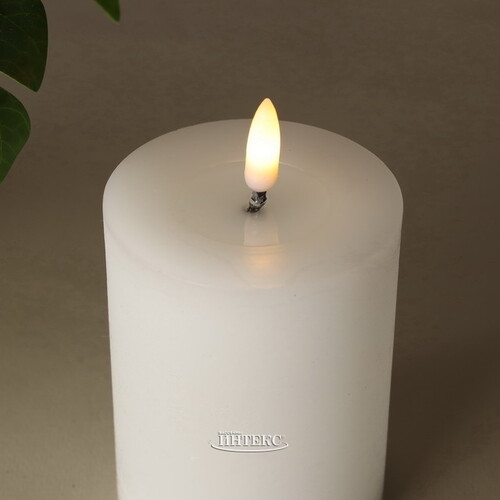 Светодиодная свеча с имитацией пламени Игрим 10 см белая, батарейка Peha