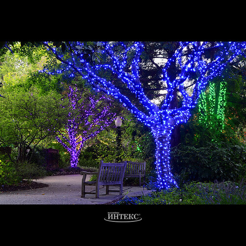 Гирлянды на деревья Клип Лайт Quality Light 100 м, 1000 синих LED ламп, черный ПВХ, IP44 BEAUTY LED
