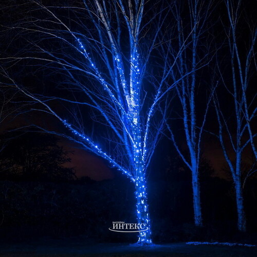 Гирлянды на дерево Клип Лайт Quality Light 60 м, 600 синих LED ламп, черный ПВХ, IP44 BEAUTY LED