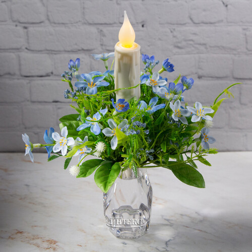 Венок для свечи Голубые Незабудки 16 см Swerox