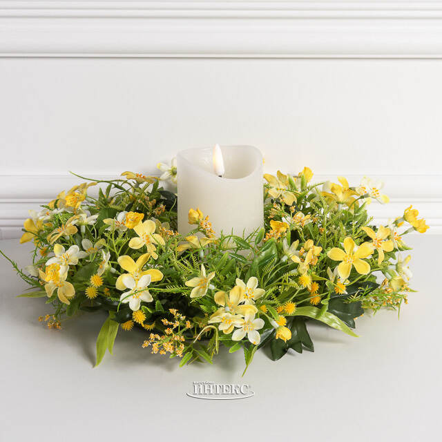 Венок для свечи Савойский луг 30 см, желтый Swerox