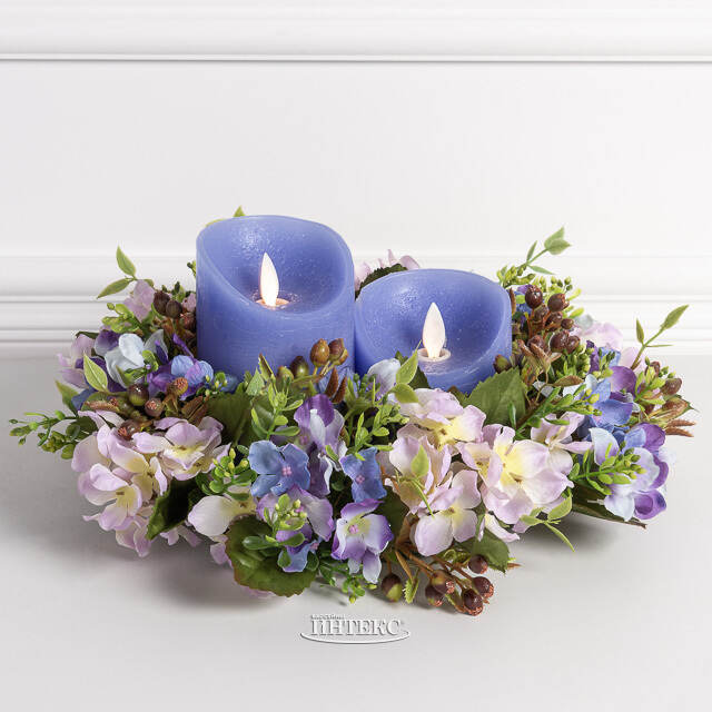 Венок для свечи Lille - Бал Цветов 30 см, лиловый Swerox