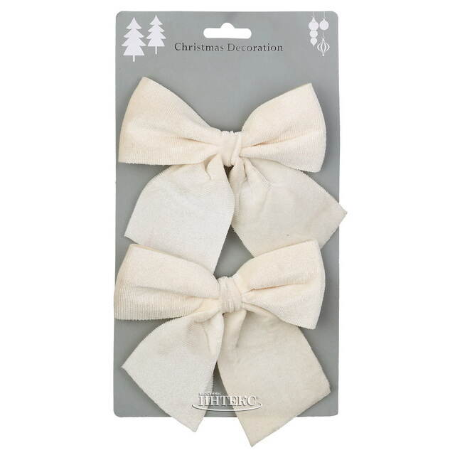 Бант для декора Браони 13*13 см, 2 шт, белый Koopman (Купман)