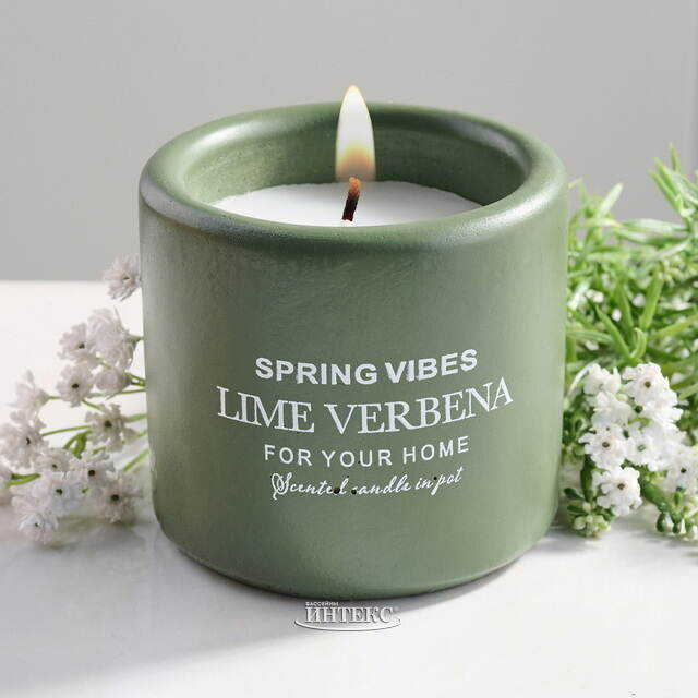 Ароматическая свеча в стакане Relaxation - Лайм и Вербена 8 см Koopman