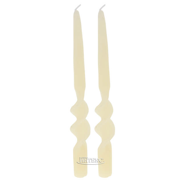 Свечи витые De Mala 23 см, 2 шт, белые Koopman