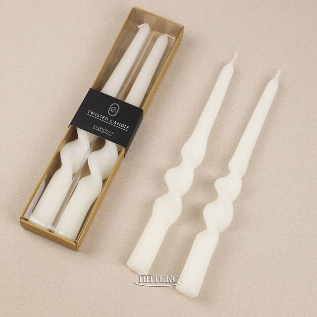 Свечи витые De Mala 23 см, 2 шт, белые Koopman