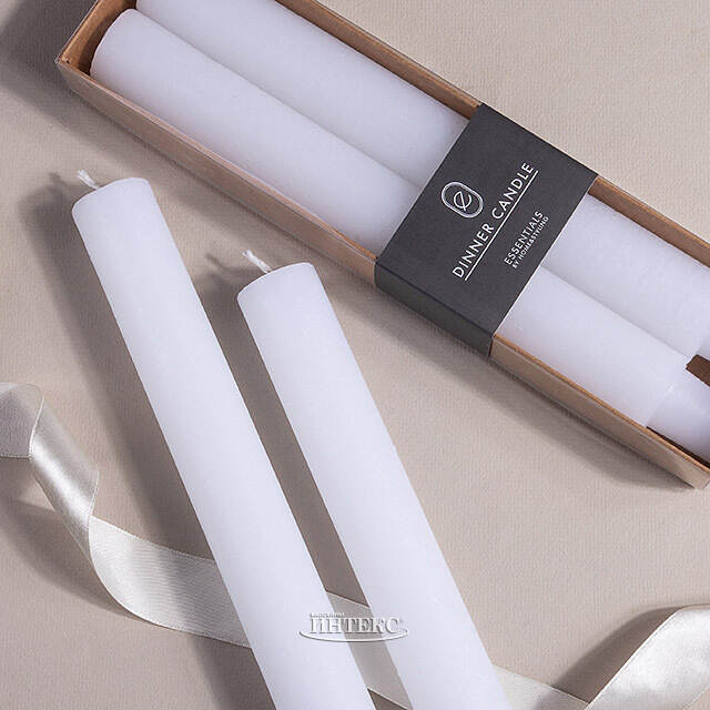 Столовые свечи Jennifer 25 см, 2 шт, белые Koopman (Купман)