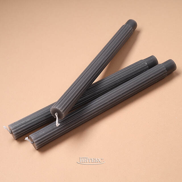 Высокие свечи Жоффруа 25 см, 3 шт, темно-серые Koopman (Купман)