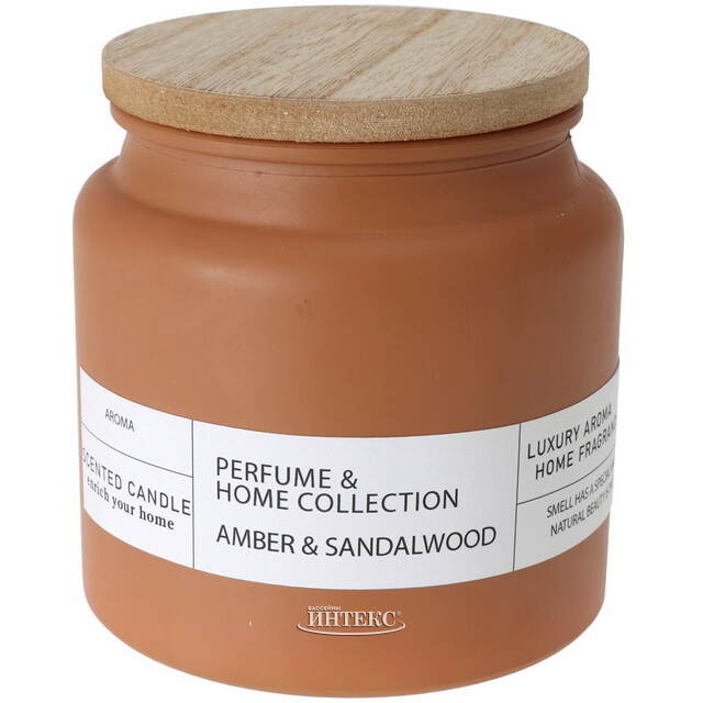 Ароматическая свеча в стакане Shelby: Амбра и Сандаловое дерево 10 см Koopman