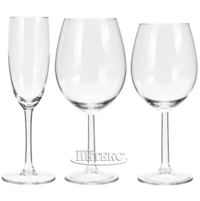 Бокалы для вина и шампанского Кристалл, 15 шт, уцененные Koopman