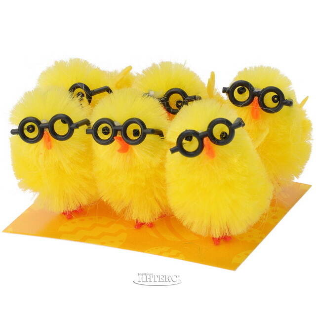Набор декоративных фигурок Цыплята в очках 5 см, 6 штук Koopman (Купман)