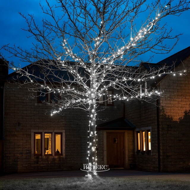 Клип Лайт - Спайдер Quality Light 30 м, 300 холодных белых LED ламп, прозрачный ПВХ, IP44 BEAUTY LED (Бьюти Лэд)