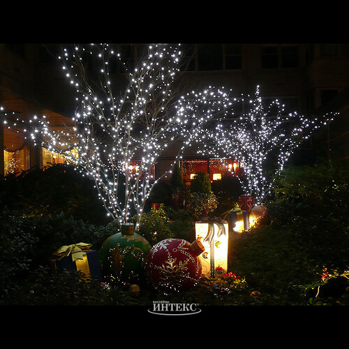 Гирлянды на дерево Клип Лайт Legoled 60 м, 450 холодных белых LED, черный КАУЧУК, IP54 BEAUTY LED