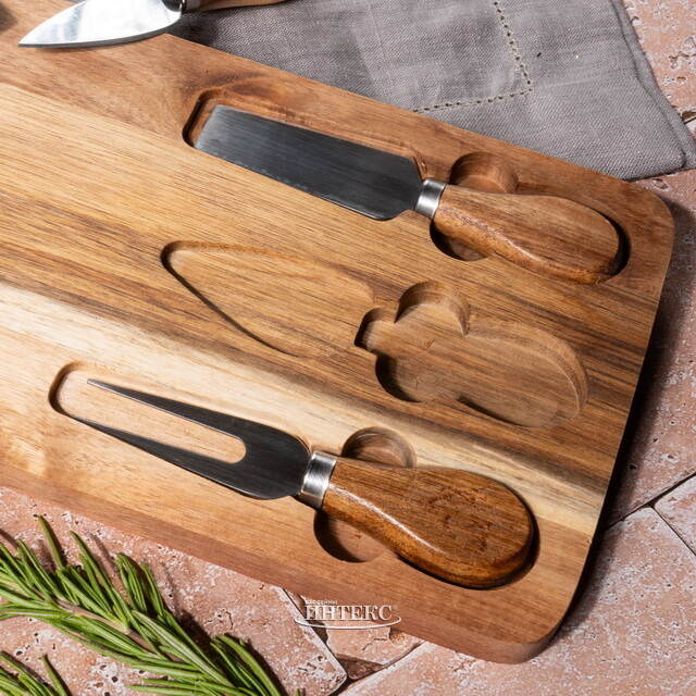 Набор для сыра с доской и ножами Джеронимо 42*15 см Koopman