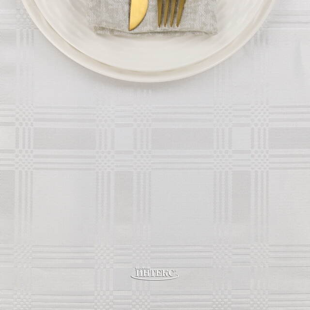 Скатерть Белоснежная Шотландка 220*150 см Koopman