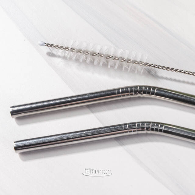 Металлические трубочки для коктейлей Tenby с щеточкой 21 см, 5 предметов Koopman