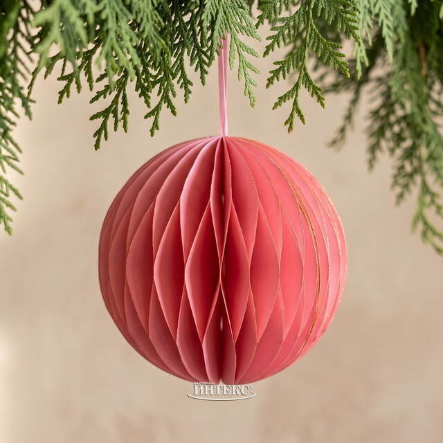 Бумажный шар Арнсайд 15 см розовый Due Esse Christmas (Ду Эссе Кристмас)