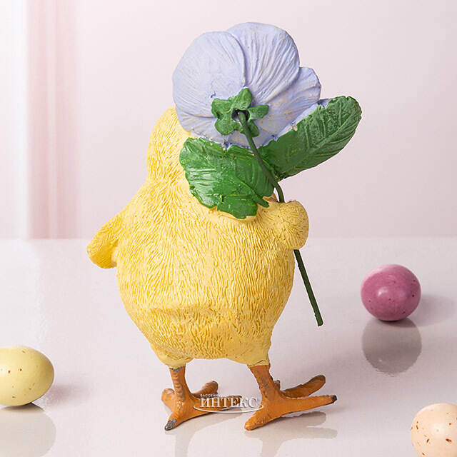 Декоративная фигурка Цыпленок Элфи с цветком 11 см Goodwill (Гудвилл)
