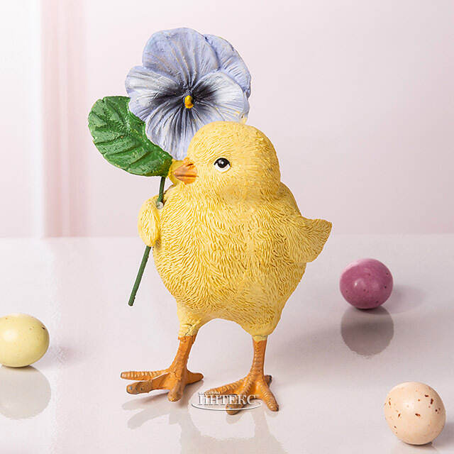 Декоративная фигурка Цыпленок Элфи с цветком 11 см Goodwill (Гудвилл)