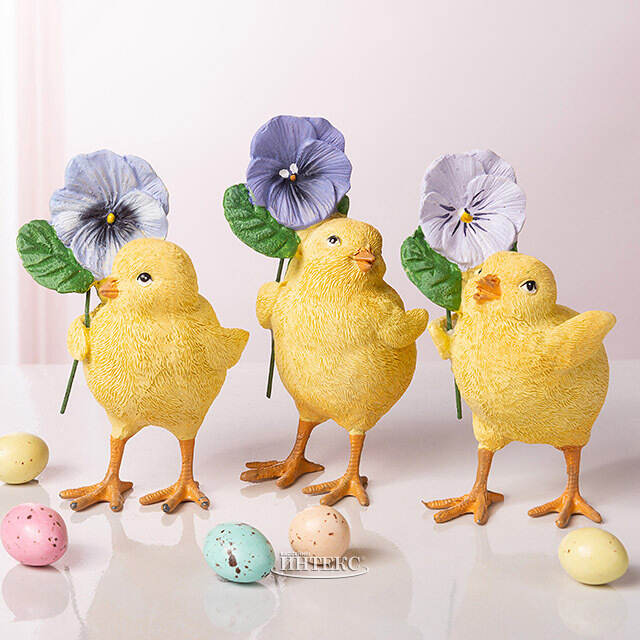 Декоративная фигурка Цыпленок Элфи с цветком 11 см Goodwill (Гудвилл)