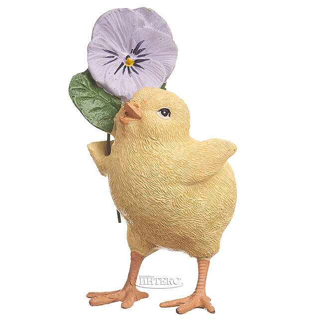 Декоративная фигурка Цыпленок Хьюго с цветком 11 см Goodwill (Гудвилл)