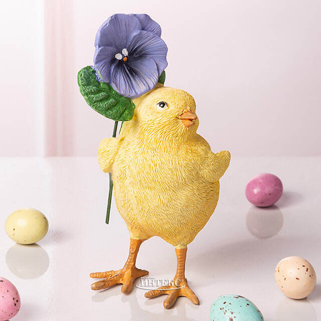 Декоративная фигурка Цыпленок Фрэнки с цветком 11 см Goodwill (Гудвилл)