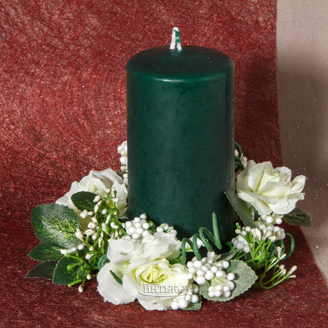 Венок для свечи Белые Розы 13 см Swerox