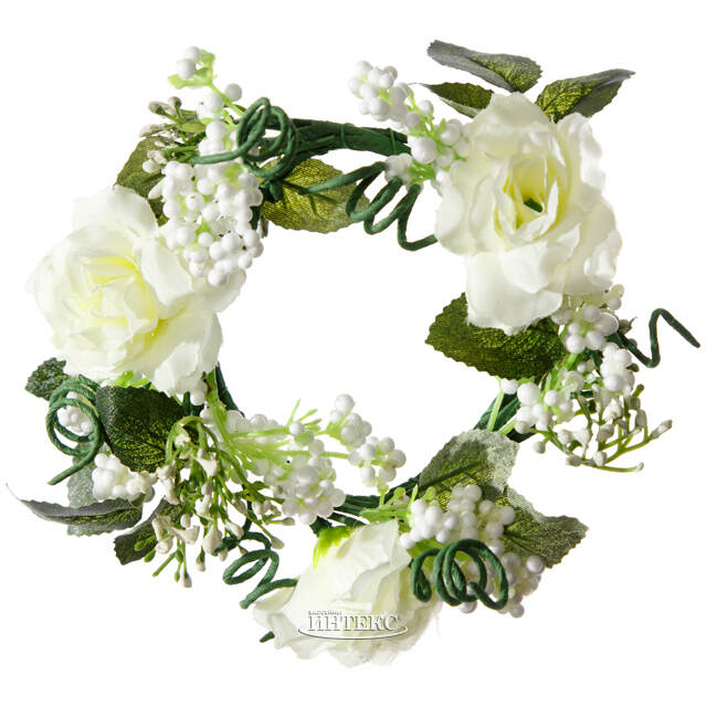 Венок для свечи Белые Розы 13 см Swerox