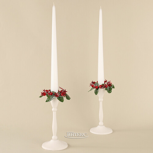 Высокие свечи Андреа Velvet 30 см, 10 шт, белые Candleslight