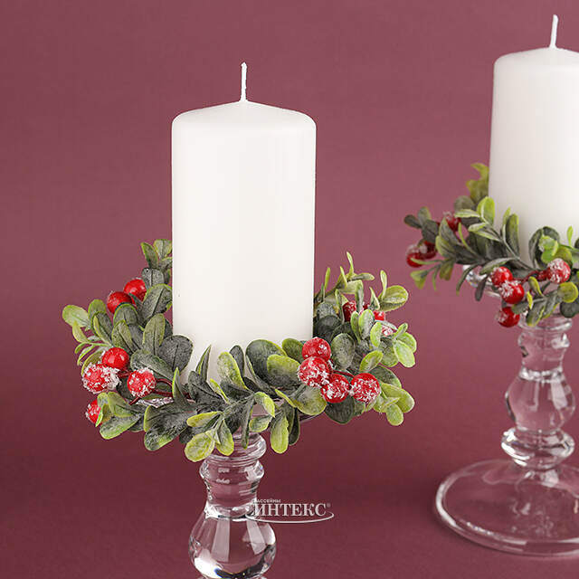 Венок для свечи Дранси - Сочная Брусника 12 см, красный Swerox (Сверокс)