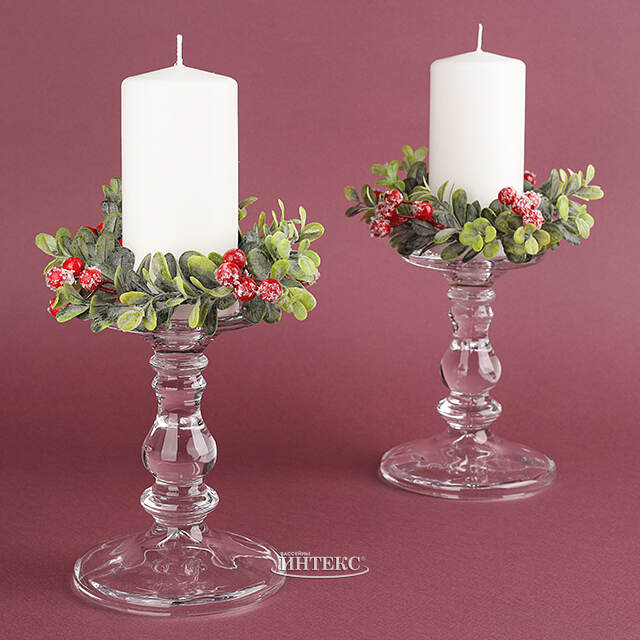 Венок для свечи Дранси - Сочная Брусника 12 см, красный Swerox (Сверокс)