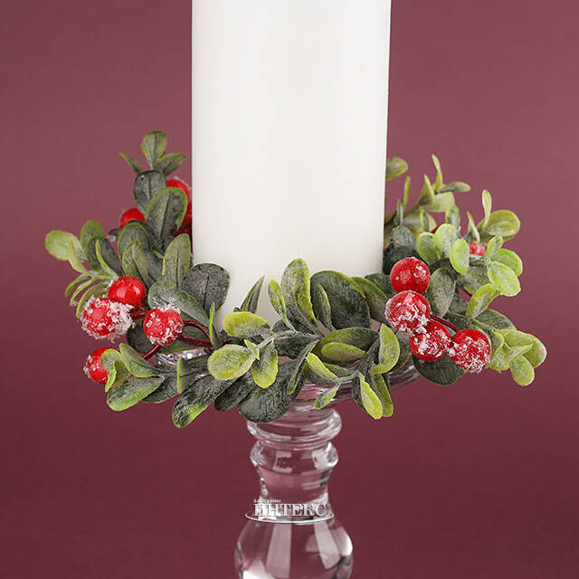 Венок для свечи Дранси - Сочная Брусника 12 см, красный Swerox (Сверокс)