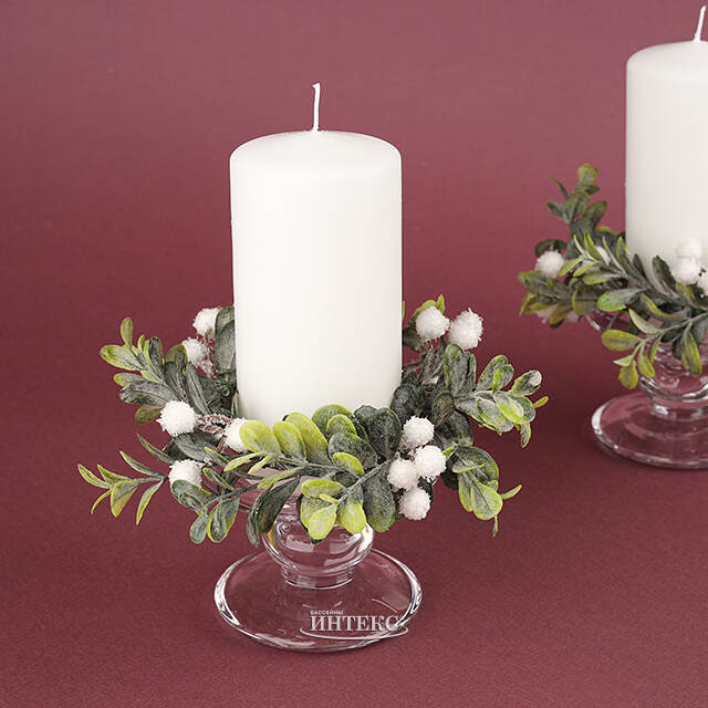 Венок для свечи Drancy - Сочная Брусника 12 см, белый Swerox