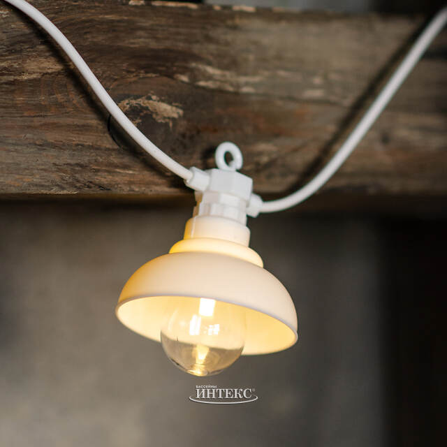 Гирлянда из лампочек Retro Party Lights 5 м, 10 ламп, теплые белые LED, белый ПВХ, соединяемая, IP44 Winter Deco