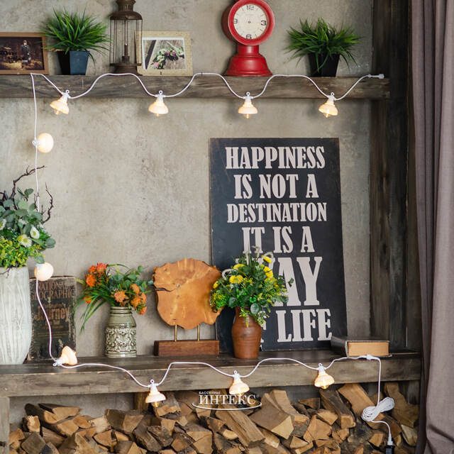 Гирлянда из лампочек Retro Party Lights 5 м, 10 ламп, теплые белые LED, белый ПВХ, соединяемая, IP44 Winter Deco