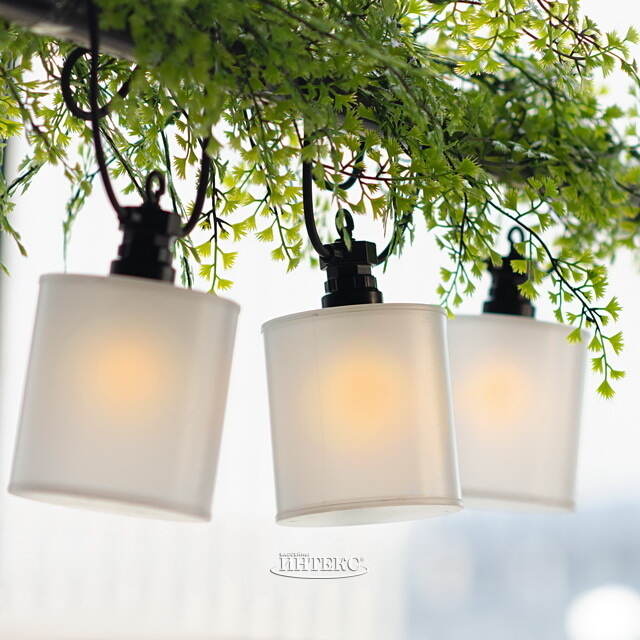 Гирлянда из лампочек Shafty Party Lights 5 м, 10 ламп, теплые белые LED, черный ПВХ, соединяемая, IP44 Winter Deco