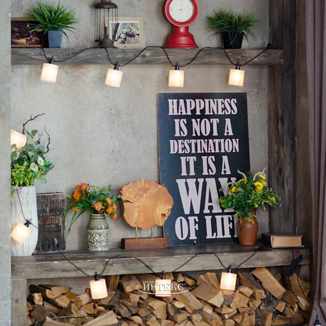 Гирлянда из лампочек Shafty Party Lights 5 м, 10 ламп, теплые белые LED, черный ПВХ, соединяемая, IP44 Winter Deco