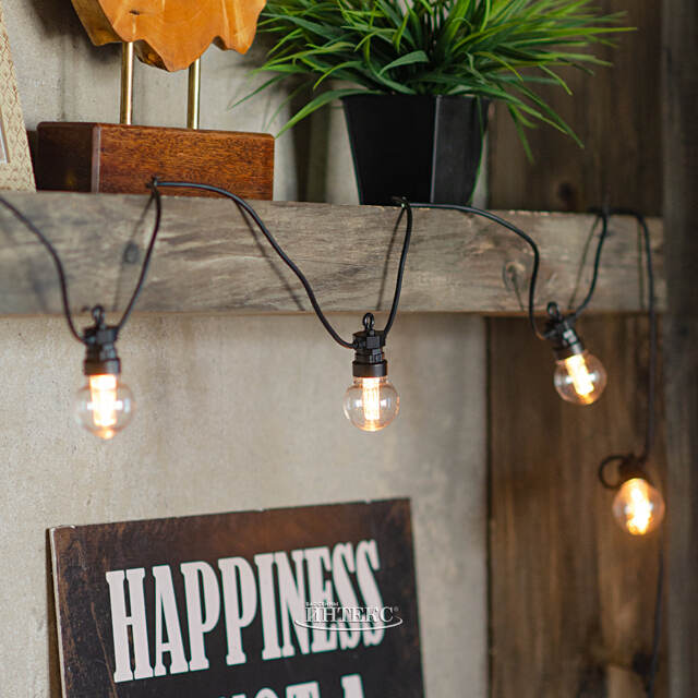 Гирлянда из лампочек Party Lights 10 м, 20 ламп, экстра теплые LED, черный ПВХ, соединяемая, IP44 Winter Deco