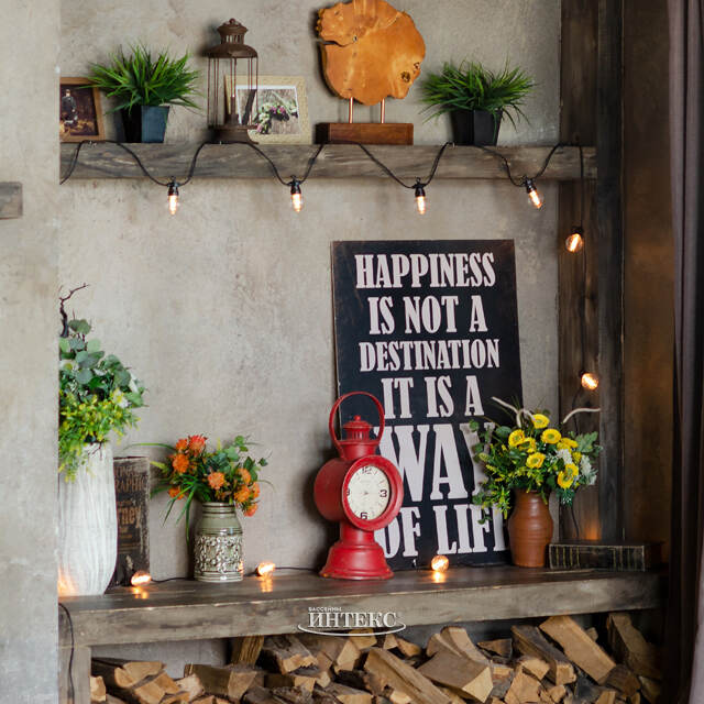 Гирлянда из лампочек Party Lights 10 м, 20 ламп, экстра теплые LED, черный ПВХ, соединяемая, IP44 Winter Deco