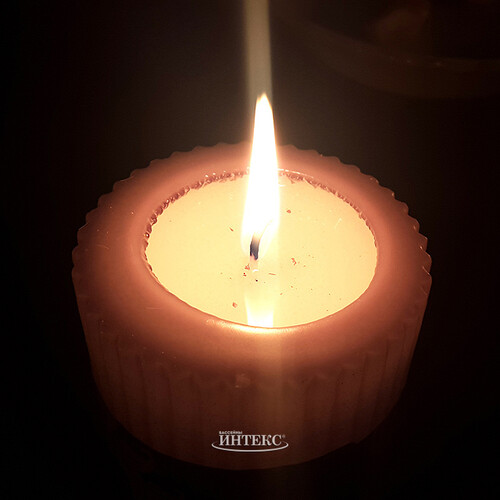 Свеча рифленая Аура, 100*70 мм, кремовый Edelman