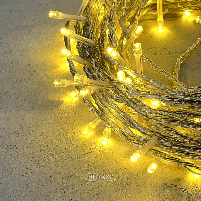 Светодиодная гирлянда 24V Premium Led 200 теплых белых LED ламп 20 м, прозрачный СИЛИКОН, соединяемая, контроллер, IP54 BEAUTY LED