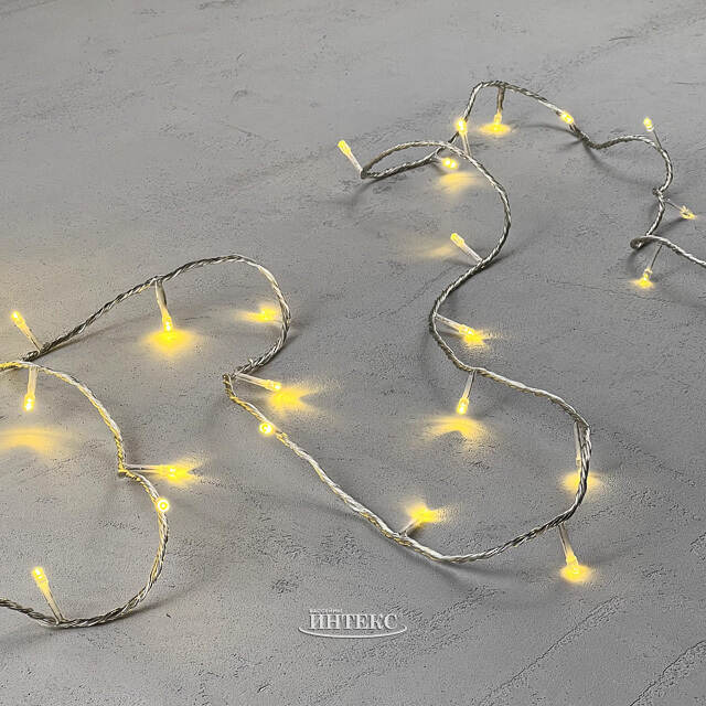 Светодиодная гирлянда 24V Premium Led 200 теплых белых LED ламп 20 м, прозрачный СИЛИКОН, соединяемая, контроллер, IP54 BEAUTY LED