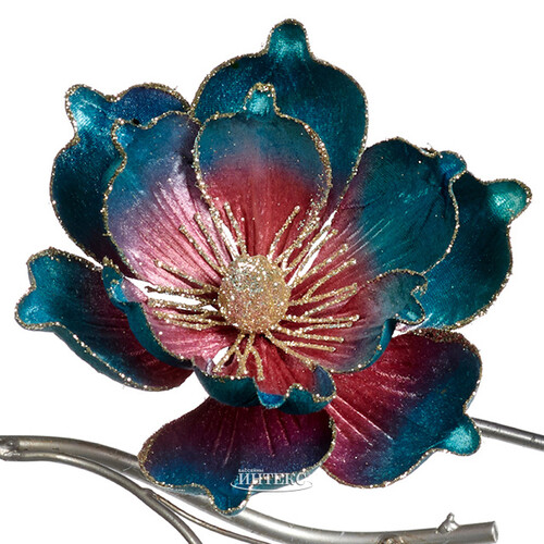 Искусственный цветок Miragrado 20 см сапфир, клипса Goodwill