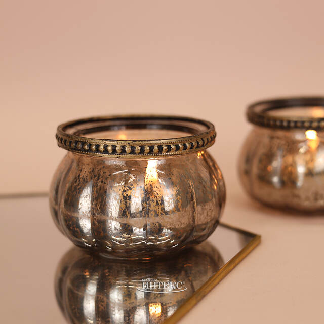 Стеклянный подсвечник Теофило 9 см шампань Goodwill